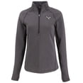 thumbnail image 2 of Women's Cutter & Buck Heather Black Philadelphia Eagles  Peshastin Eco Fleece Recycled Tri-Blend Raglan Half-Zip Jacket, 2 of 3