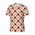 thumbnail image 3 of Yiaed Fruit Apples Print Mens Short Sleeve Tight Fit T-Shirt, Crewneck Casual Tee-Large, 3 of 5