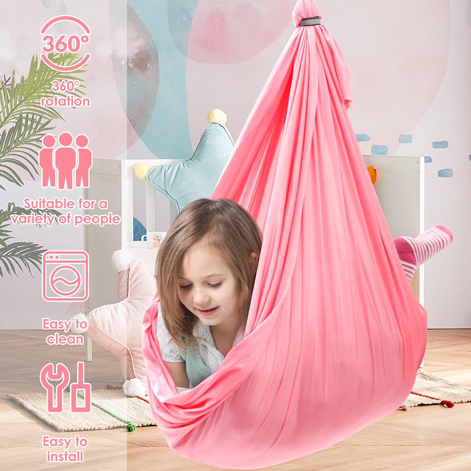 Cuddle Swing for Kid and Adult Polyester Indoor Swing Holds up to 200kg Portable Cuddle Hammock for Indoor and Outdoor Use