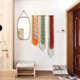 thumbnail image 1 of Qtmnekly Tapiz de macramé tejido con hojas nórdicas para colgar en la pared, estilo bohemio, para jardín, sala de estar, dormitorio, hogar, hotel, decoración, 1 of 6