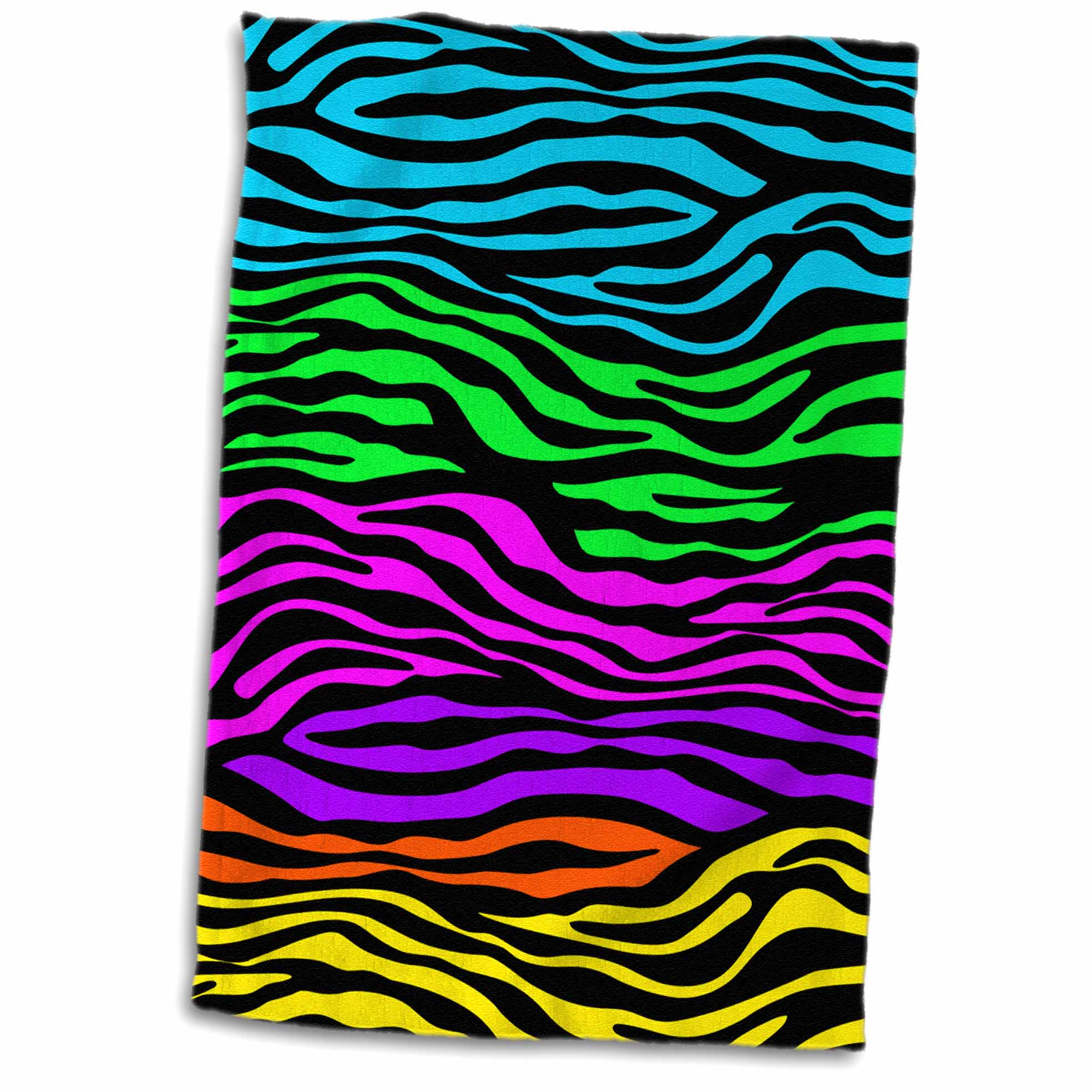 3dRose Rainbow Colors Zebra Towel, 15 by 22inch