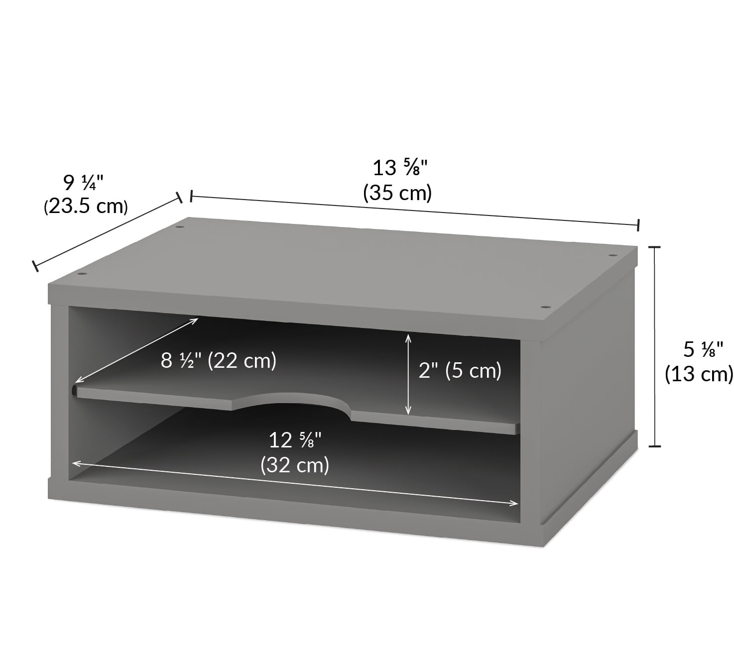 Ballucci File Organizer, 2-Tier Desk Paper Sorter Letter Tray, Stackable, Gray