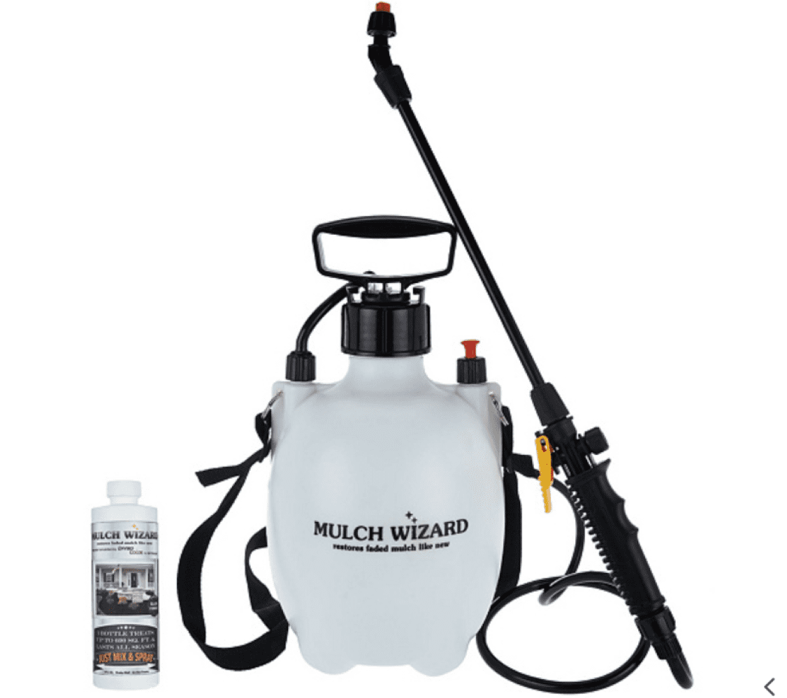 Mulch Wizard Colored Mulch Renewal Spray with Pump + 8 oz Black Forest