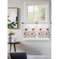 thumbnail image 3 of Red Flower Tier Curtains 24 Inch Length,Sheer Curtains for Bedroom Living Room Window Botanical Blue Plant Pink Garden Poppy Floral Small Half Window Kitchen Curtains & Drapes 27.5"x24" 2 Panels, 3 of 6