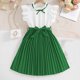 thumbnail image 2 of Odeerbi 8-12 Años Niñas Verano Algodón Tanque Vestido Ruffle Plisado Vestido Con Cinturón Dos Piezas Conjunto Vestido, 2 of 4
