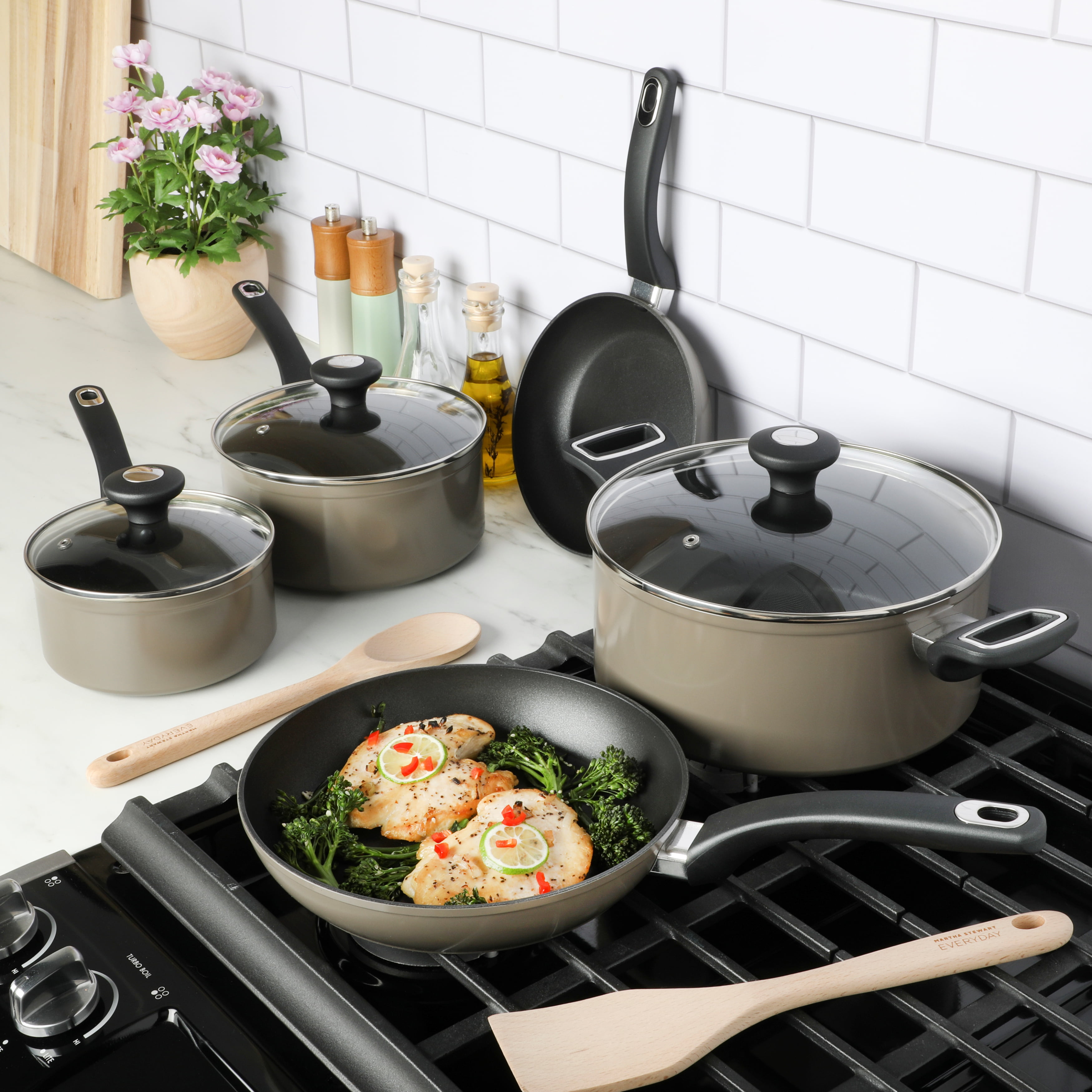 Martha Stewart Collection Bosworth Hard Anodized 10 Piece Cookware