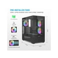 thumbnail image 2 of SAMA V40 Black ATX Mid Tower PC Case, 6 Pre-Installed 120mm ARGB PWM Fans, Dual Tempered Glass Panels, Vertical Airflow Design, USB Type-C Port,  Gaming Computer Case for ATX/Micro-ATX/ITX Motherboar, 2 of 7