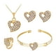 thumbnail image 1 of Oro Hollow Out Colgante Collar Pendientes Pulsera Anillo Dulce y Señoras Joyería de la boda Set, 1 of 8