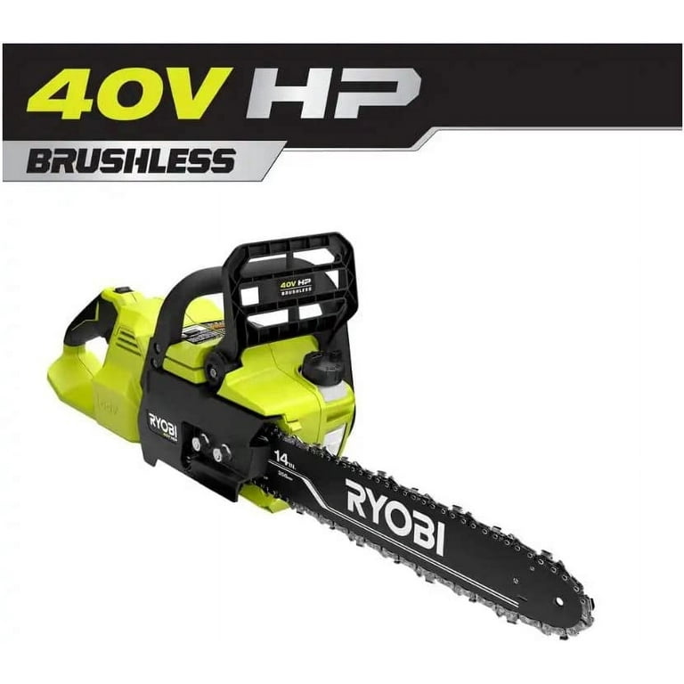 RYOBI 40 Volt HP Brushless 14 in. Electric Cordless Chainsaw Tool