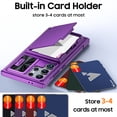 thumbnail image 4 of Oupeigar para Samsung Galaxy S24 Ultra Funda de Teléfono, con Soporte para Tarjetas RFID (Almacena 4 Tarjetas) y Cubierta de Cámara y Soporte, Funda de Silicona a Prueba de Golpes - Morado, 4 of 9