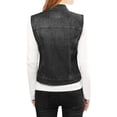 thumbnail image 4 of MODA NOVA Juniors Washed Chest Flap Pockets Single Breasted Denim Vest Jacket, 4 of 5