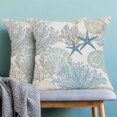 thumbnail image 2 of Coastal Pillow Covers 20x20 Inch Set of 2 Coral Branch Ocean Themed Beach Decor Throw Pillows Turquoise Navy Blue Beachy Nautical Summer Outdoor Decorative Cushion Cases for Couch Decorations, 2 of 6
