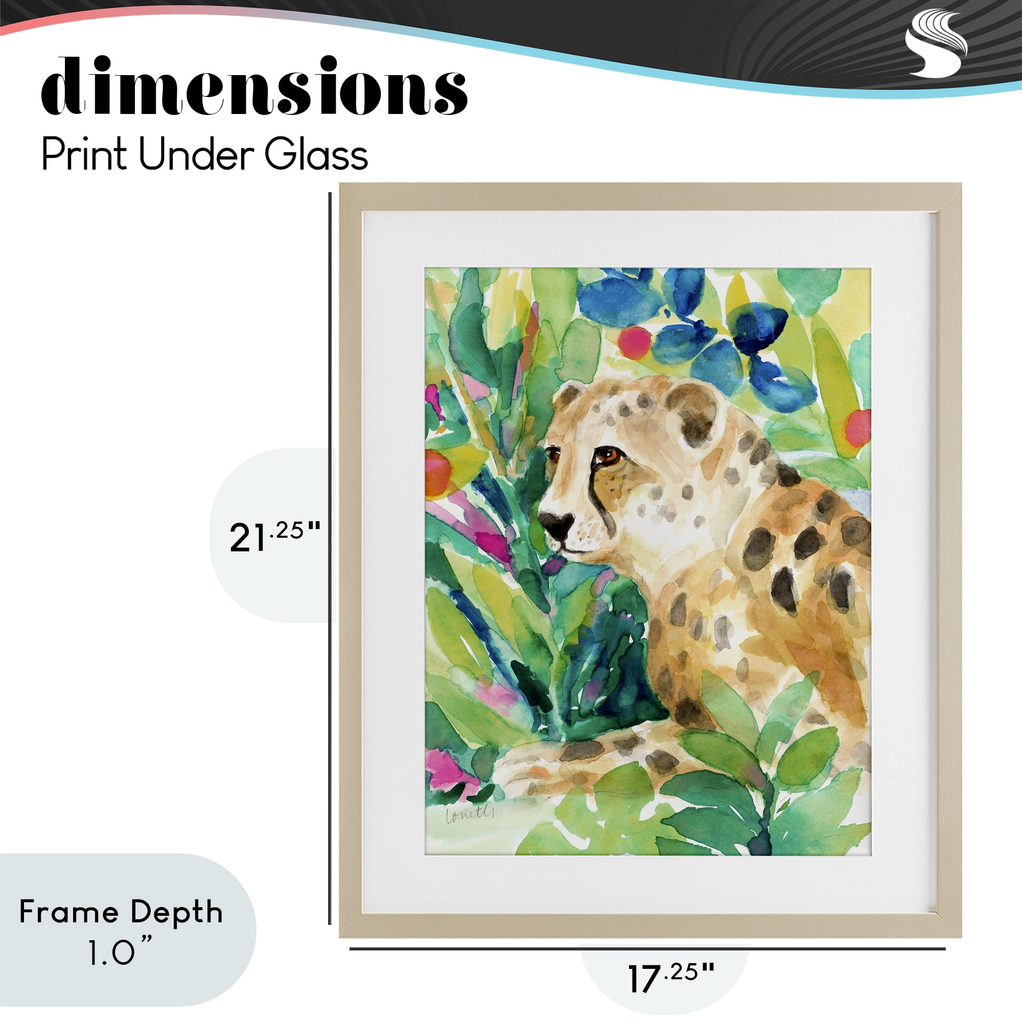 Stupell Industries Vibrant Chillin' Cheetah Birch Framed Print Under Glass, design by Lanie Loreth