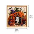 thumbnail image 2 of Wall Art for Home Decor, Diamond Art for Adults, Witchy Wall Decor, Diamond Art Kit, 1Pc 8X8 Inch Diy Halloween Haunted Castle Diamond Pearl Painting Set with Gold Frame for, 2 of 8
