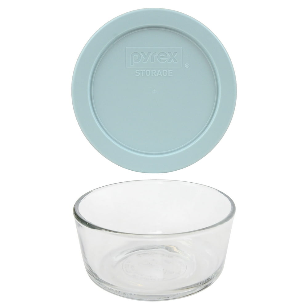 Pyrex Simply Store 7200 2 Cup Glass Storage Bowl W 7200 Pc 2 Cup Muddy Aqua Lid Cover Walmart 