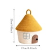 thumbnail image 2 of Woven Storage Basket with Lid, Cute House Basket, House Shape Woven Storage Basket, Sundries Container, for Bedroom and Living Room, 2 of 7