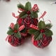 thumbnail image 3 of 6cmBolas de NavidadBola de tela escocesa Bola de tela navideña Decoración navideña Bola de tela Colgante navideño/relleno-espuma, apariencia-tela, hojas-plástico/(6*6*7,15), 3 of 14