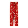 thumbnail image 4 of Adeawade Pants For Mens Christmas Xmas Pajamas Sleepwear Pants New Years Pj Bottoms Wide Leg Slacks Snowflake Graphic Casual Trousers Soft Home Wear Red 2Xl, 4 of 4
