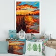 thumbnail image 3 of Designart 'The Lake At Sunset Evening Glow I' Nautical & Coastal Framed Art Print, 3 of 4
