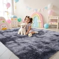 thumbnail image 2 of Buganda Soft Shag Area Rug, Washable Non-Slip Rug for Living Room Bedroom, Modern Decor Carpet, 6'X9', Light Grey, 2 of 6