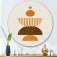thumbnail image 1 of Designart - Abstract Minimal Sun and Moon In Earth Tones I - Modern Metal Circle Wall Art, 1 of 5