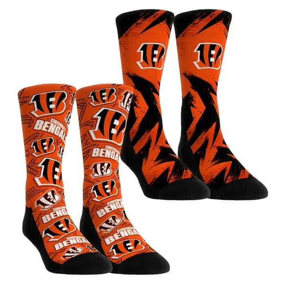 Unisex Rock Em Socks Cincinnati Bengals Gameday Two-Pack Crew Socks Set