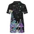 thumbnail image 3 of Women Christmas Pajama Set Short Sleeve Shorts Pjs Sleepwear Cute Santa Print Holiday Lounge Set Nightwear, 3 of 4