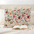 thumbnail image 3 of Colorful Flowers Square Pillow Covers 2 Pack Spring Vintage Watercolor Floral Leaves Linen Texture Pillowcase Waterproof Outdoor Throw Pillow Cover for Patio Garden Square Cushion 24”x24”, 3 of 9