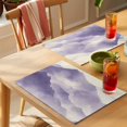 thumbnail image 4 of Mountain Peak Placemats Set of 6 Purple Beige Mist Zen Modern Nature Fantasy Place Mats Indoor Wipeable Table Mats Washable Dining Table Placemats for Kitchen Holiday Party Home Decor 13x19 Inch, 4 of 9