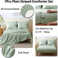 thumbnail image 5 of King Size Comforter Set - 7 Pieces Bed in a Bag Sage Green Comforters King Size Bed Set, Soft Bedding Set with All Seasons Comforter, Sheets, Pillowcases & Shams, 5 of 16