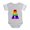 Heather Gray, variant on CafePress - Rainbow Letter A - Cute Infant Baby Football Bodysuit