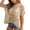 Beige, variant on Womens Summer Tops Scoop Neck Short Sleeve Sweater Casual Crochet Hollow Out Knit Tops Pullover Shirts Beach Coverup Green#3 S