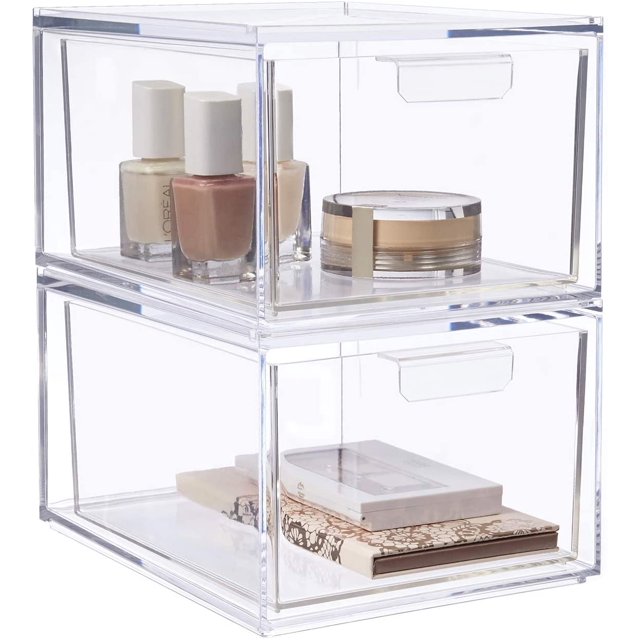 Cajones organizadores de cosméticos apilables | Juego de 2 Claro Namotu HMXY007