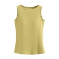 thumbnail image 3 of Womens Sleeveless Racerback High Neck Casual Basic Cotton Ribbed Fitted Tank Top with High Round Neck and Slim Fit Green XL, 3 of 6