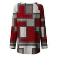 thumbnail image 5 of Long Sleeve Shirts for Women Dressy Casual Crew Neck Hem Flowy Tops Color Block Geometry Printed Oversized Loose Tunic Shirts Graphic Tees for Spring Fall #B06-Orange S, 5 of 5