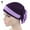 Purple, variant on SPRING PARK 1Pc Women's Adult Muslim Stretch Turban Hat Cancer Stitching Color Chemo Cap Hair Cover Loss Headwrap Head Scarf
