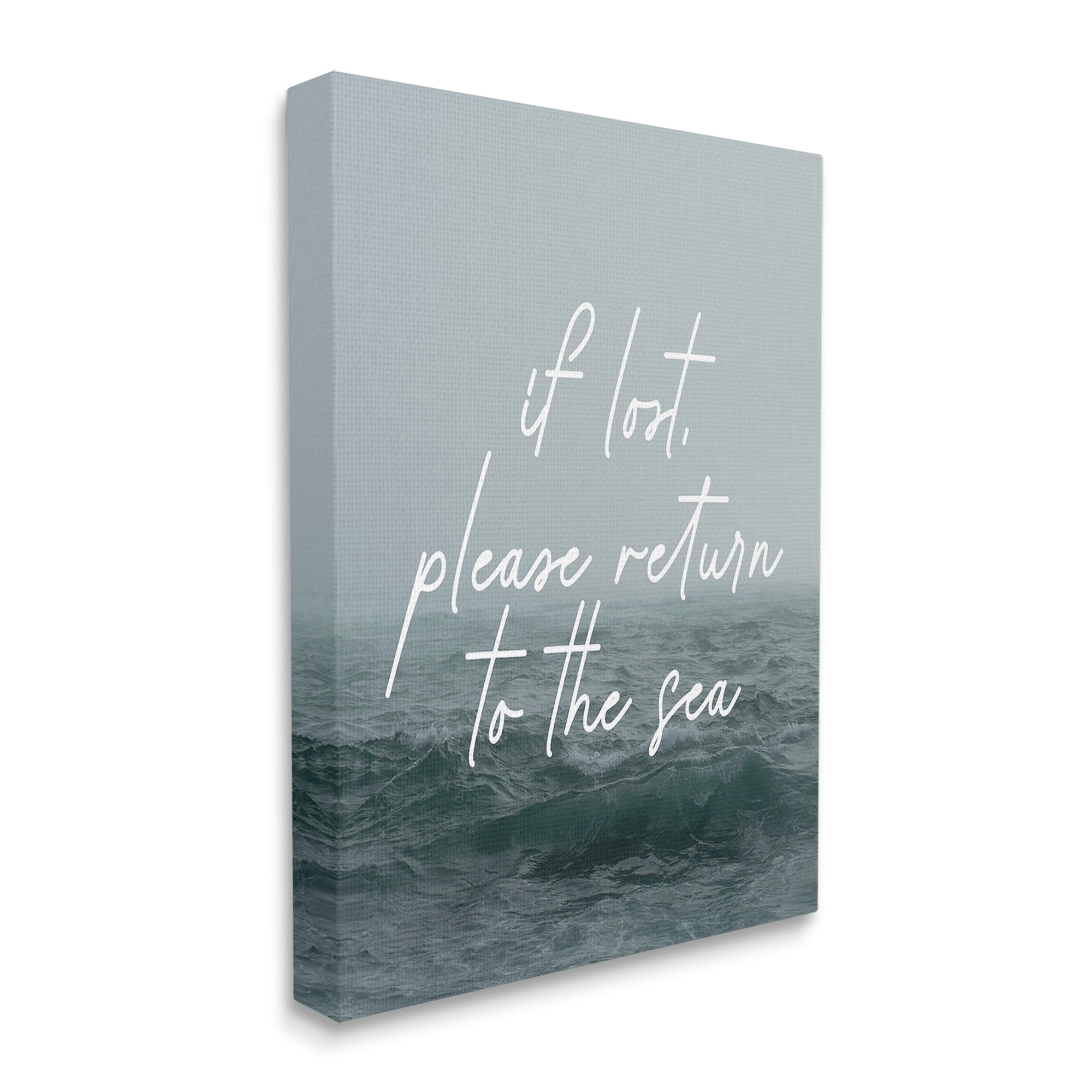 Stupell Industries Return To Sea Phrase Landscape Painting Gallery Wrapped Canvas Art Print Wall Art, 36 x 48