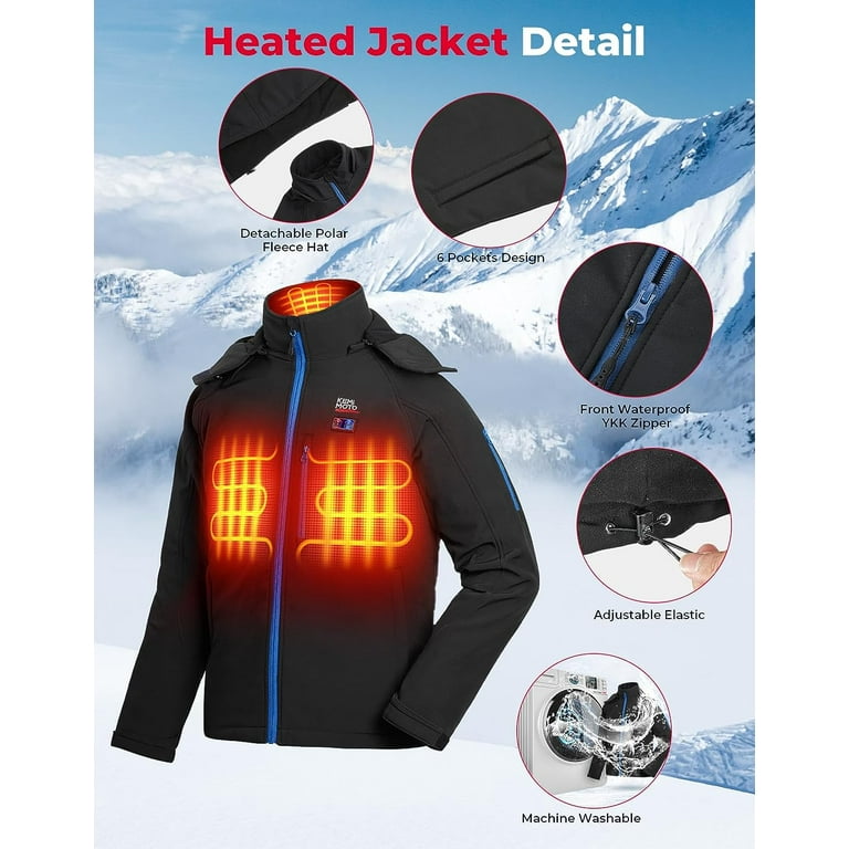 KEMIMOTO Heated Hoodie with Battery Pack,Winter Outdoor Electric