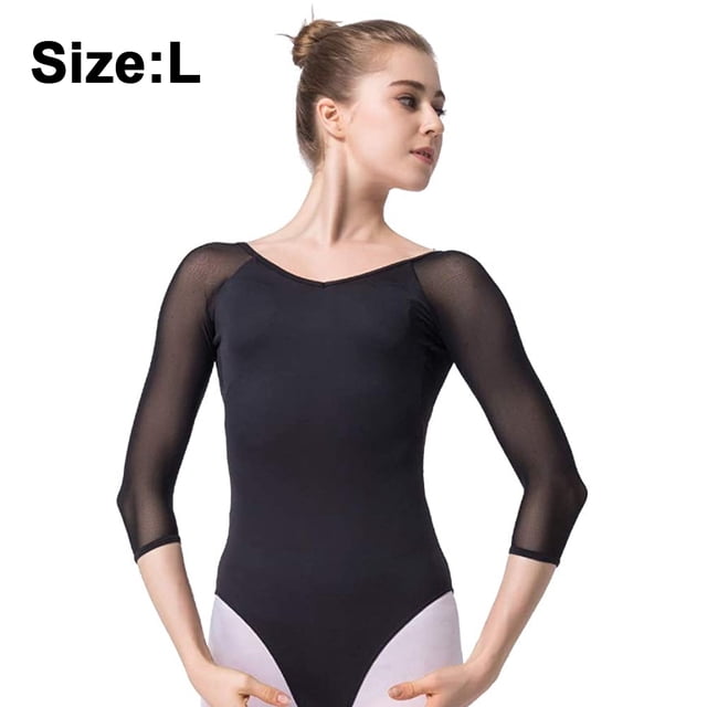Ropa de práctica de danza de ballet para mujer, leotardos de manga corta con mangas en la espalda, monos, trajes de gimnasia para adultos