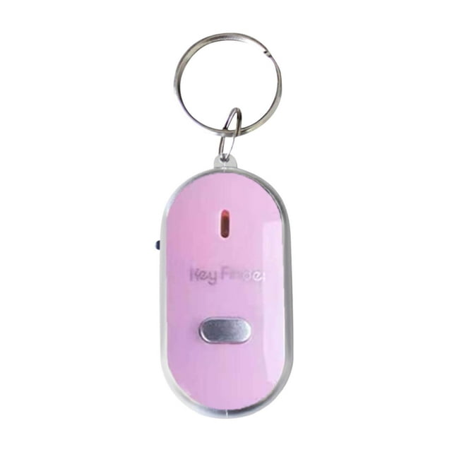 Pink Key Finder Device With Whistle Sound Activation, Led Flashlight And Remote Control For Lost Keys And Small Item Location, 2.05X1.10In