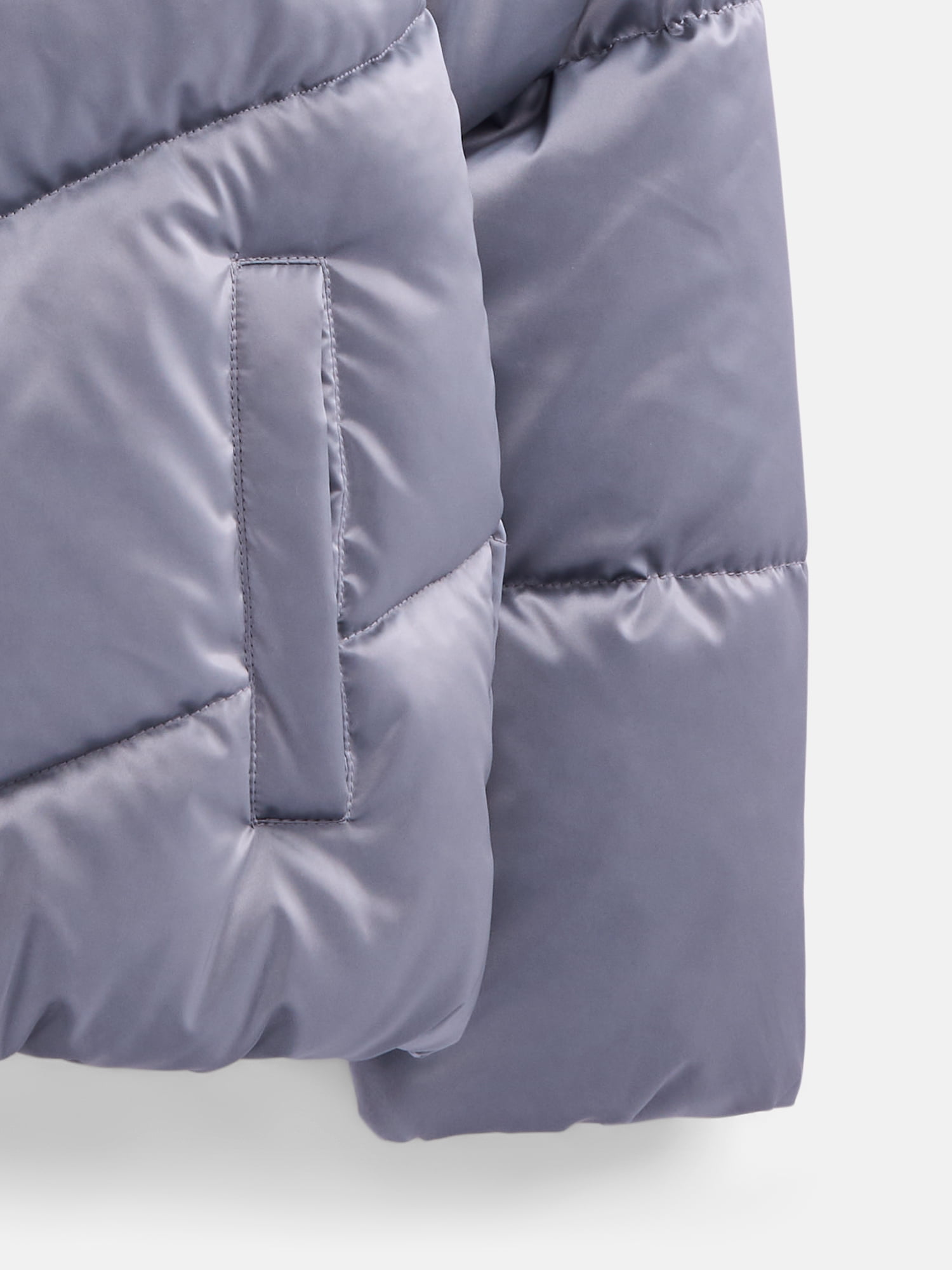 Wonder Nation Girls Heavyweight Puffer Jacket with Hood, Sizes 4-18