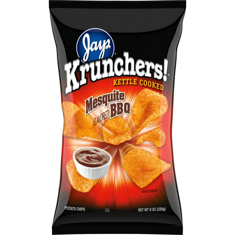 Krunchers! Kettle Cooked Potato Chips, Mesquite BBQ, 8 oz Bag Walmart