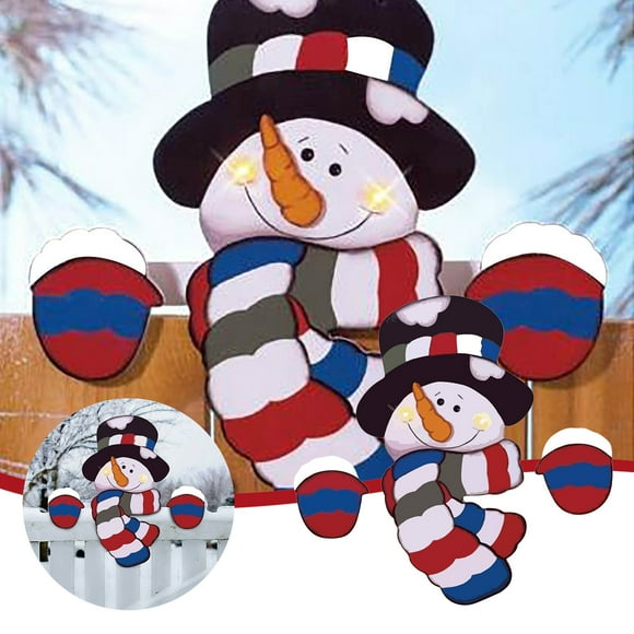 Boreal Craft Christmas Fence Panels Yard Interior Decoration Outdoor Christmas Fence Decoration Fence Peeker Occasion Outdoor Santa Snowman Christmas To Festivity Home Colorful Ornament Set Flute