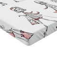 thumbnail image 2 of Ambesonne Fashion Fitted Sheet, Cartoon Fashion Ladies, Full Size, White Pink, 2 of 3