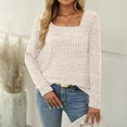 thumbnail image 4 of SUNBS Long Sleeve Shirts for Women Top Trendy Casual Square Neck Tops Lightweight Sweaters womens shirts, 4 of 8