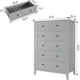 thumbnail image 2 of Dresser for Bedroom,Tall Dresser with 5 Deep Drawers & Metal Knobs, Modern Wooden Chests of Drawers for Living Room, Hallway, Closet, 2 of 7