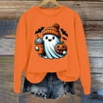 thumbnail image 2 of Halloween Spooky Sweatshirt for Women Funny Cute Ghost Graphic Long Sleeve Blouses Crewneck Pumpkin Print Trendy Loose Fit Tops, 2 of 3