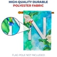 thumbnail image 4 of America Forever Summer Flowers Birds Monogram House Flag Letter N 28 x 40 inches Hummingbird Calla Lily Spring Floral Double Sided Vertical Outdoor Yard Lawn Decorative White Floral House Flag, 4 of 5