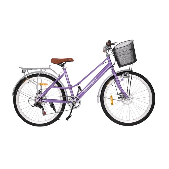 Bicicleta Urbana Para Mujer De Paseo R 26 Vintage Venice Tf Violeta Terrafit