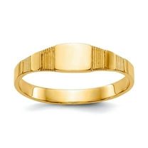 10k Solid Yellow Gold Polished Square Signet Ring Size 1.75 Ring for Women - .4 Grams